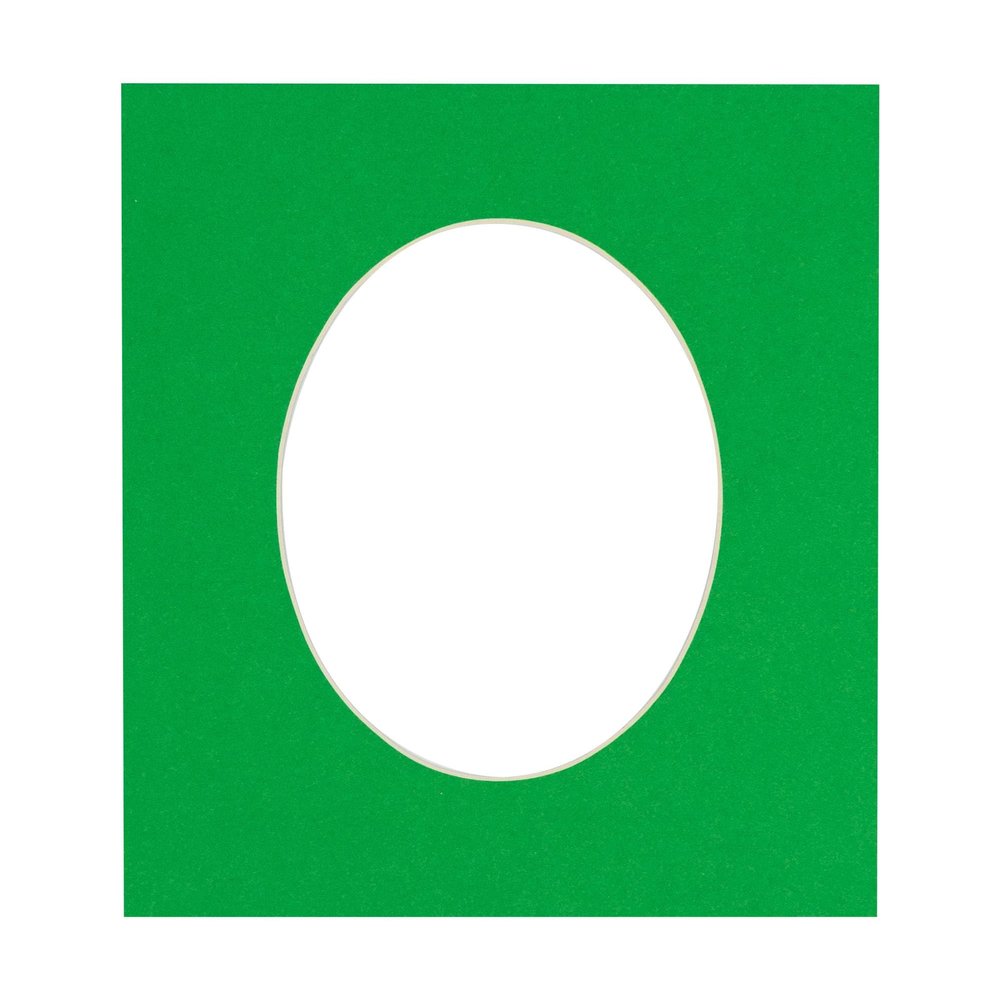CountryArtHouse Bright Green Acid Free 17x22 Oval Picture Frame Mat with White Core Bevel Cut for 14x19 Pictures - Fits 17x22 Frame - Pack of 1 Matboard Show Kit with Acid Free Backing & Clear Bag