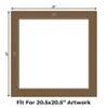 Aged Oak Brown Acid Free 26x26 Square Picture Frame Mat with White Core Bevel Cut for 21x21 Pictures - Fits 26x26 Frame - Pack of 1 Matboard Show Kit With Acid Free Backing & Clear Bag view 2