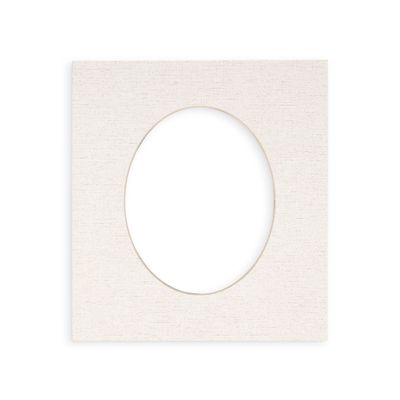 White Linen Canvas Acid Free 16x20 Oval Picture Frame Mat with White Core Bevel Cut for 13x19 Pictures - Fits 16x20 Frame - Pack of 1 Matboard Show Kit With Acid Free Backing & Clear Bag