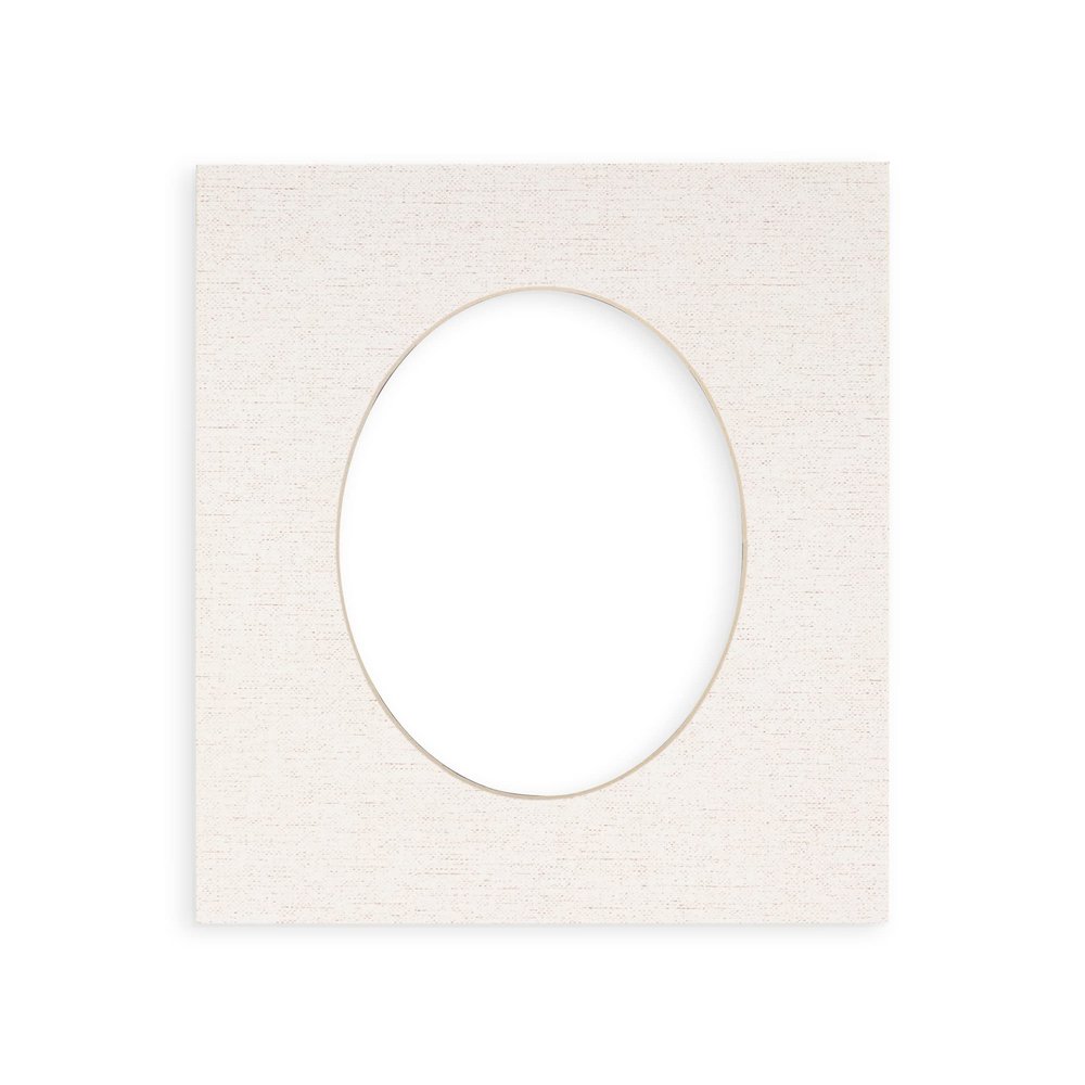 White Linen Canvas Acid Free 16x20 Oval Picture Frame Mat with White Core Bevel Cut for 13x19 Pictures - Fits 16x20 Frame - Pack of 1 Matboard Show Kit With Acid Free Backing & Clear Bag