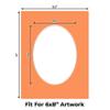 CountryArtHouse Orange Acid Free 8.5x11 Oval Picture Frame Mat with White Core Bevel Cut for 6x8 Pictures - Fits 8.5x11 Frame - Pack of 1 Matboard Show Kit with Acid Free Backing & Clear Bag view 2
