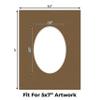 CountryArtHouse Aged Oak Brown Acid Free 8.5x11 Oval Picture Frame Mat with White Core Bevel Cut for 5x7 Pictures - Fits 8.5x11 Frame - Pack of 1 Matboard Show Kit with Acid Free Backing & Clear Bag view 2