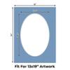 CountryArtHouse Brittany Blue Acid Free 18x24 Oval Picture Frame Mat with White Core Bevel Cut for 13x19 Pictures - Fits 18x24 Frame - Pack of 1 Matboard Show Kit with Acid Free Backing & Clear Bag view 2