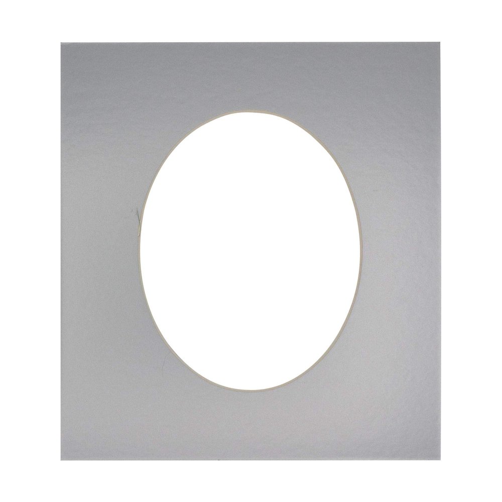 CountryArtHouse Metallic Silver Acid Free 20x24 Oval Picture Frame Mat with White Core Bevel Cut for 16x22 Pictures - Fits 20x24 Frame - Pack of 1 Matboard Show Kit with Acid Free Backing & Clear Bag