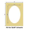 CountryArtHouse Soft Yellow Acid Free 18x24 Oval Picture Frame Mat with White Core Bevel Cut for 13x19 Pictures - Fits 18x24 Frame - Pack of 1 Matboard Show Kit with Acid Free Backing & Clear Bag view 2