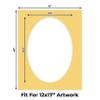 CountryArtHouse Chamois Yellow Acid Free 16x20 Oval Picture Frame Mat with White Core Bevel Cut for 12x17 Pictures - Fits 16x20 Frame - Pack of 1 Matboard Show Kit with Acid Free Backing & Clear Bag view 2