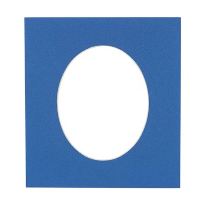 CountryArtHouse Royal Blue Acid Free 10x14 Oval Picture Frame Mat with White Core Bevel Cut for 8x10 Pictures - Fits 10x14 Frame - Pack of 1 Matboard Show Kit with Acid Free Backing & Clear Bag