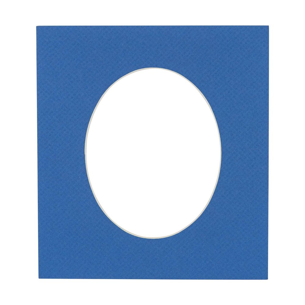 CountryArtHouse Royal Blue Acid Free 10x14 Oval Picture Frame Mat with White Core Bevel Cut for 8x10 Pictures - Fits 10x14 Frame - Pack of 1 Matboard Show Kit with Acid Free Backing & Clear Bag