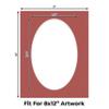 CountryArtHouse Brick Red Acid Free 11x14 Oval Picture Frame Mat with White Core Bevel Cut for 8x12 Pictures - Fits 11x14 Frame - Pack of 1 Matboard Show Kit with Acid Free Backing & Clear Bag view 2