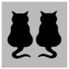Two Cats Sitting Reusable Stencil (8.5" x 11" Sheet) for Painting on Walls, Wood, Arts and Crafts (My Custom Stencils) view 1