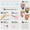 Sivilife Embroidery Starter Kit for Beginners, 4 Sets Stamped Cross Stitch Kits for Adult, Seasonal Tree Pattern Hand DIY Kits with 2 Embroidery Hoop Instructions Color Threads Needles and Scissor view 2