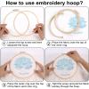 Sivilife Embroidery Starter Kit for Beginners, 4 Sets Stamped Cross Stitch Kits for Adult, Seasonal Tree Pattern Hand DIY Kits with 2 Embroidery Hoop Instructions Color Threads Needles and Scissor view 3
