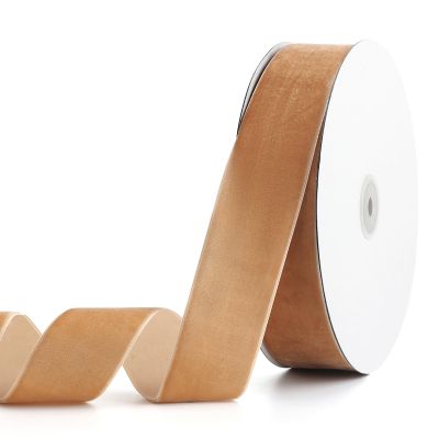 Pieaary Khaki Velvet Ribbon 2" x 20Yd,Great for Gift Wrapping,Hair Bows Making, Wreaths,Wedding and Christmas Party Decoration (Khaki 2")