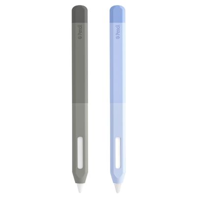 2 Pack Soft Silicone Case Compatible with Apple Pencil 2nd Generaion Cover,Protective Skin Cover Sleeve with Cap Accessories Compatible with iPad Pro 11 12.9 inch,Gradient Color,Blue+Grey