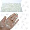 DANUDON 200 PCS Christmas Resin Snowflakes, Mini Snowflakes for Craft Plastic Pearl Snowflake Christmas Embellishment for DIY Craft Xmas Tree Winter Party Table Confetti Decor view 1