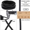GORGECRAFT 5.5Ydsx0.19"x0.04" Black Leather Strap Strips Genuine Leather String Flat Leather Cord Cowhide Rope Braiding Thread for Bracelets Necklace Jewelry Making Boot Lace DIY Crafts Workshop view 2