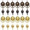GORGECRAFT 40PCS 4 Styles Metal Brad Fasteners Small Ring Pulls Flower Handle Rings Mini Brad Paper Fastener for Decorative Jewelry Box Chest Drawer Cabinet Mini Journals Storage Decoration view 1