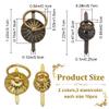 GORGECRAFT 40PCS 4 Styles Metal Brad Fasteners Small Ring Pulls Flower Handle Rings Mini Brad Paper Fastener for Decorative Jewelry Box Chest Drawer Cabinet Mini Journals Storage Decoration view 2
