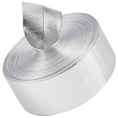 GORGECRAFT 5.5Yds Silver Metallic Leather Strip 1.2" Wide Flat Glossy Pu Leather Straps Shiny Leather Lace Stripper Beading String Ribbon Double Sided Leather Supplies Faux Cord for Craft Jewelry