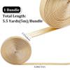 GORGECRAFT 5.5Yds x 0.31" Gold Metallic Leather Straps Shiny Flat Leather Cord Glossy Pu Leather Stripper Beading String Ribbon Crafts Double Sided Strips Faux Supplies for Pillow Making Craft view 2