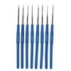 8PCS Blue Crochet Hooks Extra Long Crochet Hook Set Stainless Steel Knitting Needles Crochet Accessories for Arthritic Hands Yarn Craft Beginners view 4