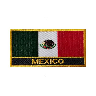 Ruoming 1 PCS Mexico Flag Patches Iron On or Sew On Embroidered Tactical Military National Mexico Patch