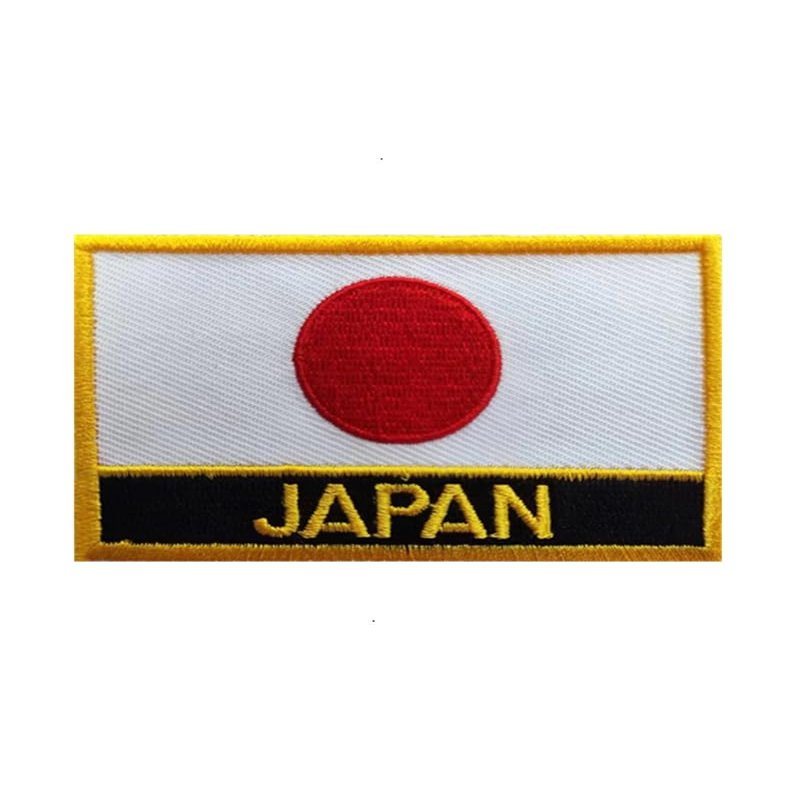 Ruoming 1 PCS Japan Flag Patches Iron On or Sew On Embroidered Tactical Military National Japan Patch