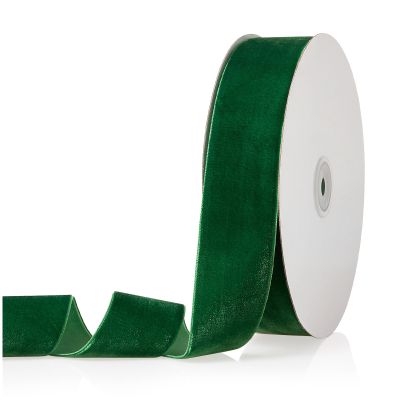 1.5" X 20 Yards Emerald Green Velvet Ribbon for Christmas Tree Wreath Vintage Decoration Handmade Crafts Ornaments Gift Wrapping and Bow Making