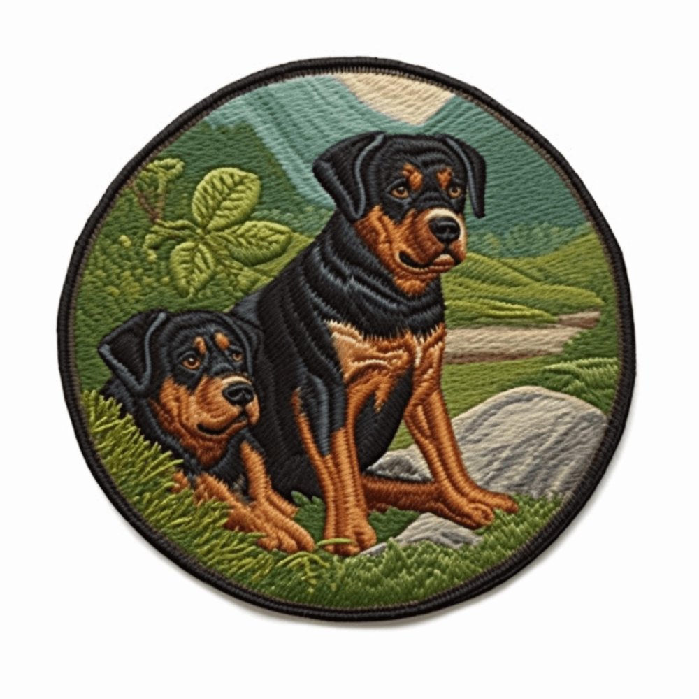 Rottweiler Dog Patch 3" Iron-on Embroidered Sublimated Applique for Clothing Vest, Sew-on Decorative Embroidery, Animal Badge Emblem, Dog Breed Souvenir, Canine, K9, Best Friend, Furry Family Pet