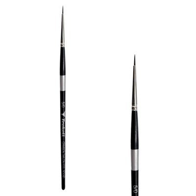 Trekell Crimson Taklon Synthetic Artist Brushes - Short Handle for Oil & Acrylic Painting Round - 1000 Series / 5/0