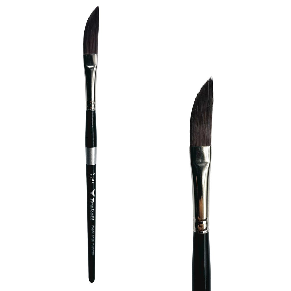 Trekell Onyx Synthetic Squirrel Short Handle Artist Brushes for Watercolor Painting Dagger - 8045 Series / 3/8"