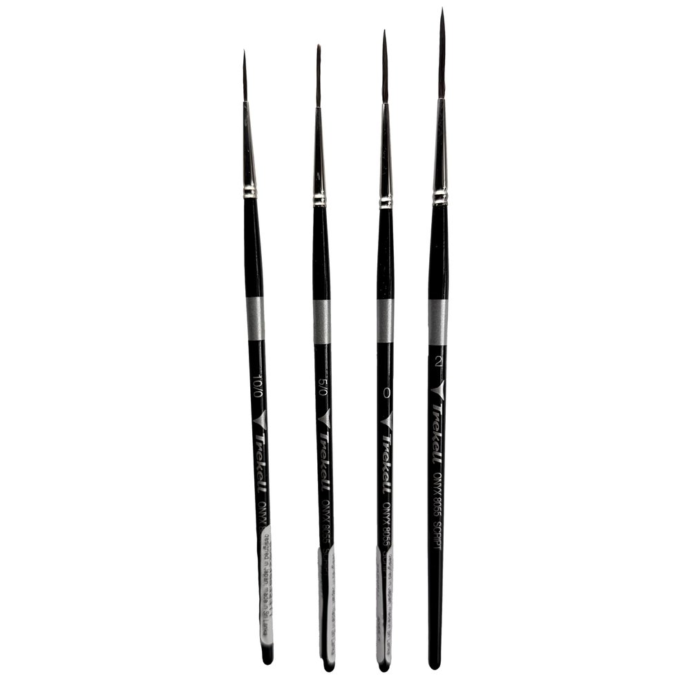 Trekell Onyx Synthetic Squirrel Short Handle Artist Brushes for Watercolor Painting Script - 8055 Series / 10/0-2