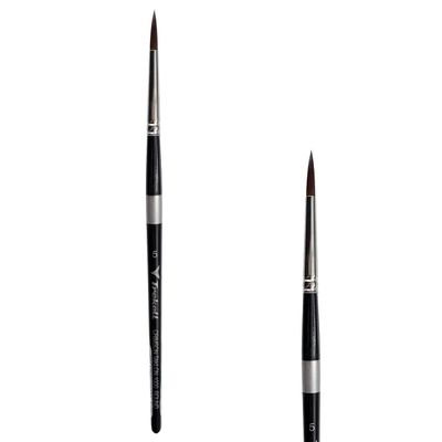 Trekell Crimson Taklon Synthetic Artist Brushes - Short Handle for Oil & Acrylic Painting Round - 1000 Series / 5