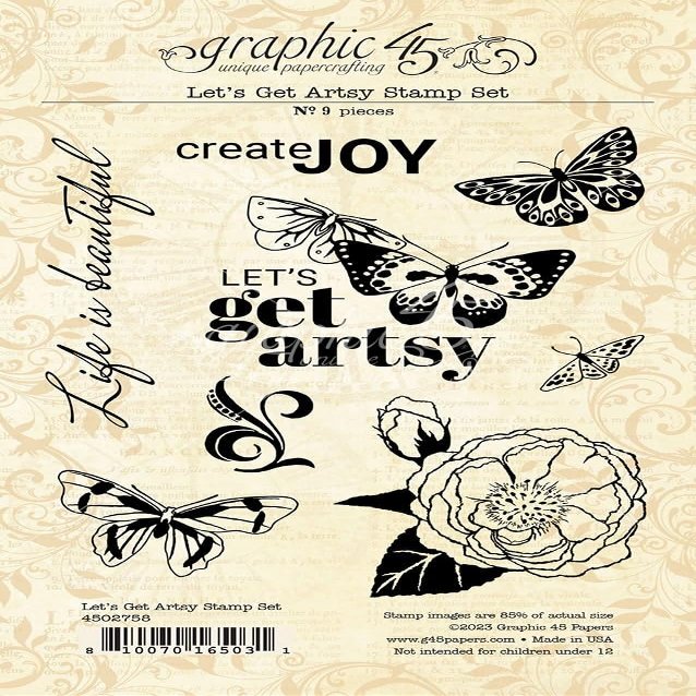 Graphic 45 Let's Get Artsy Stamp SetG4502758