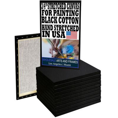 Black Canvases for Painting 20x24 20PK 3/4" 13Oz Black Art Canvas Large 20x24 Stretched Canvas for Painting 20 x 24 Bulk Canvas Value Pack. Blank 20 x 24 Canvases Universal Primed Oil,Acrylic,Gouache