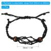 PATIKIL 7.87-11.02" Bracelet Cord Empty Stone Holder, 2 Pack 1.38" Wax Rope Inner Diameter Crystal Cage Adjustable Pendant Stone Holders for Jewelry Making, Black view 2