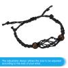 PATIKIL 7.87-11.02" Bracelet Cord Empty Stone Holder, 2 Pack 1.38" Wax Rope Inner Diameter Crystal Cage Adjustable Pendant Stone Holders for Jewelry Making, Black view 3