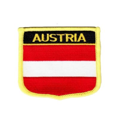 Ruoming 1 PCS Austria Flag Patches Iron On or Sew On Embroidered Tactical Military National Austria Patch