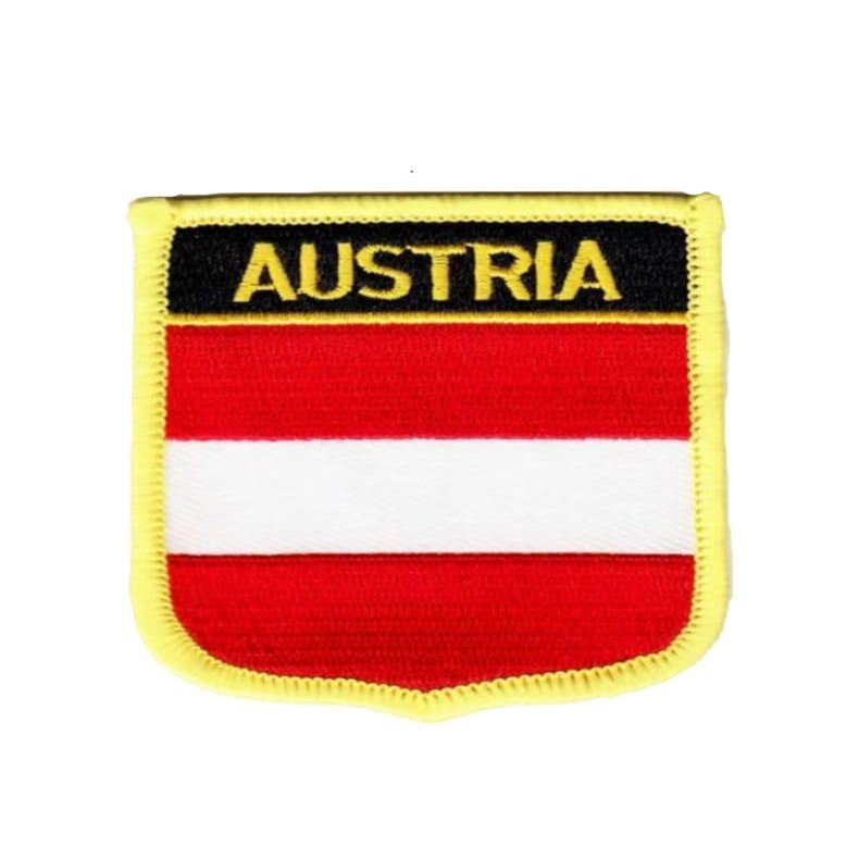 Ruoming 1 PCS Austria Flag Patches Iron On or Sew On Embroidered Tactical Military National Austria Patch
