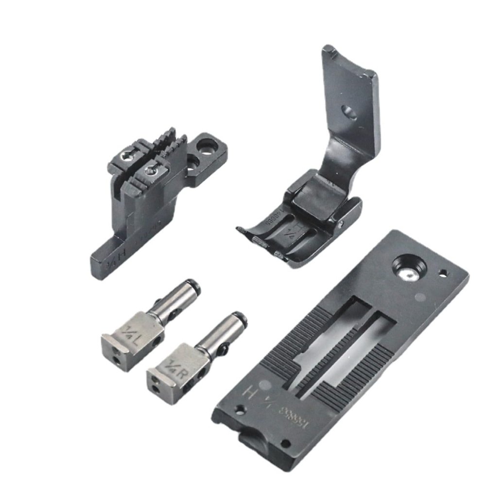 Blooy - Gauge Set for Brother B845-7 B875-7 Thread Trimmer Type Double Needle Sewing Machine Accessories Needle Plate Presser Foot Parts (1-8 inch)