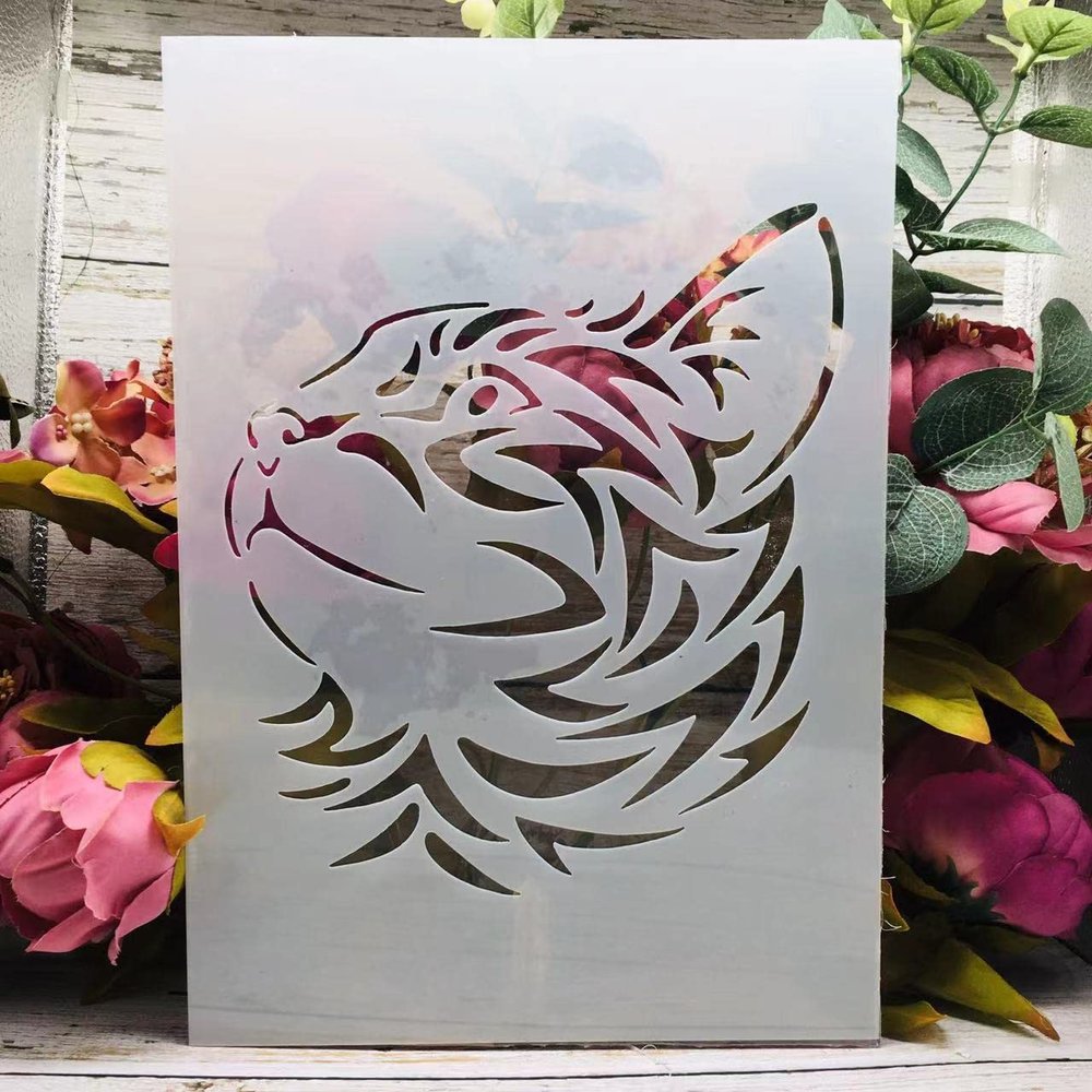 A4 29x21cm Cute Cat Head Stencils for Painting On Wood,Reusable Home Decor Stencils, Stencils and DIY Templates for Signs, Crafts, Art
