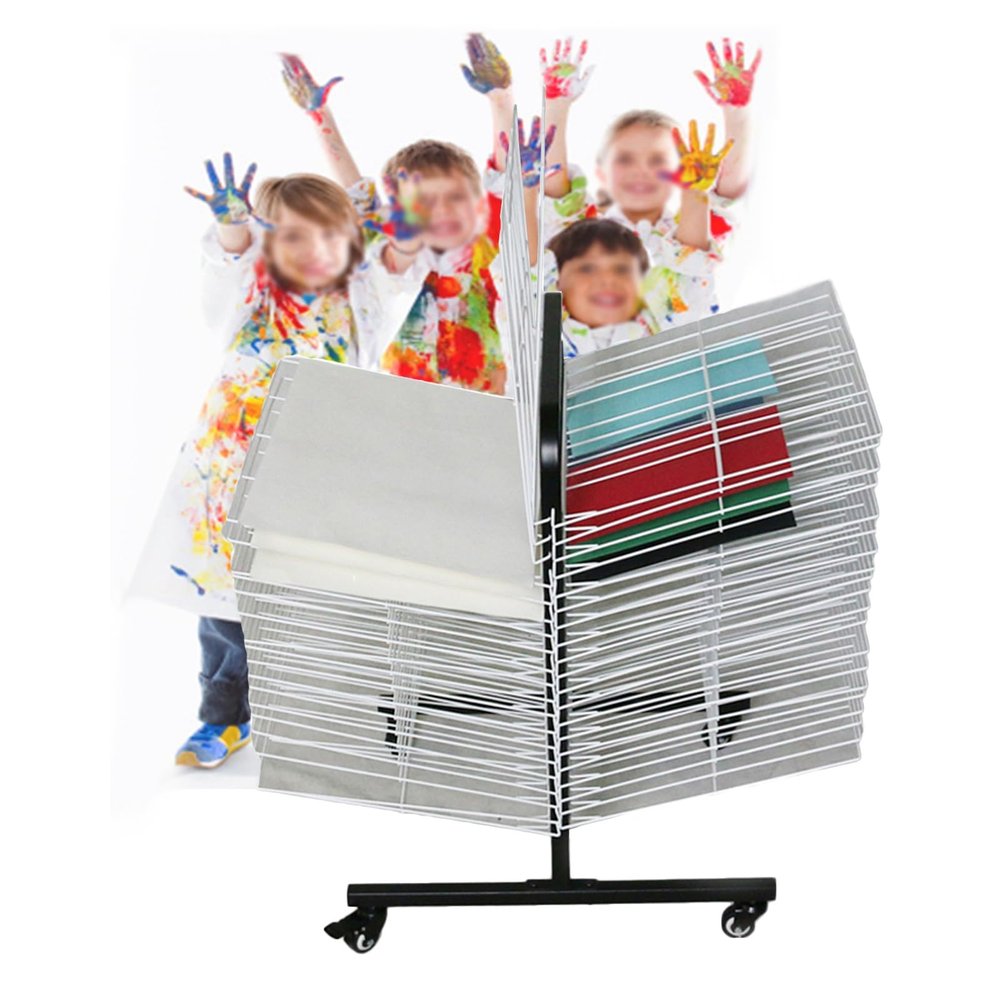 ZFUCMAYL Art Drying Rack,Classroom Drying Rack,(40-Layer Shelf) Metal Art Work Storage Display Rack,Space Saving Rack for Suitable for Drying Oil Paintings Art School and at Home