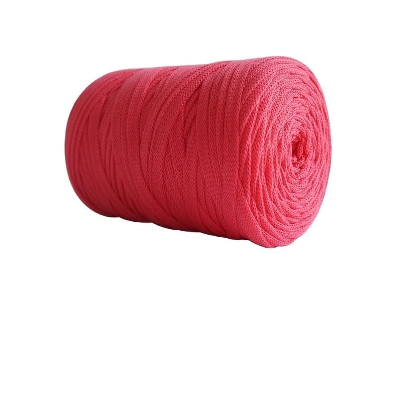 250g 100m/roll Flat Cloth Thread for Household Hand Knitting Carpet Cloth Yarns 6mm Width Thick Thread Fancy Yarns (Color : 29 Watermelon Red-40)