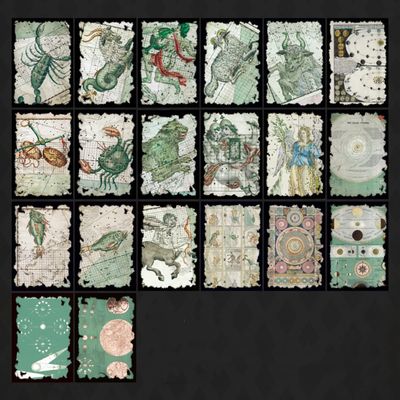 ZXMNBH Paper for Scrapbooking Kit Vintage Astrology Collage Diary Planner Materials Adults Junk Journaling Decor Supplies 40 Pcs/Pack