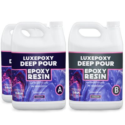 LuxEpoxy Deep Pour Epoxy Resin Kit - 2:1-3 Gallons