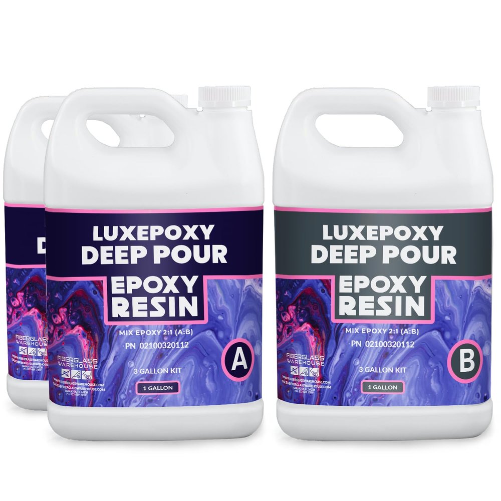 LuxEpoxy Deep Pour Epoxy Resin Kit - 2:1-3 Gallons