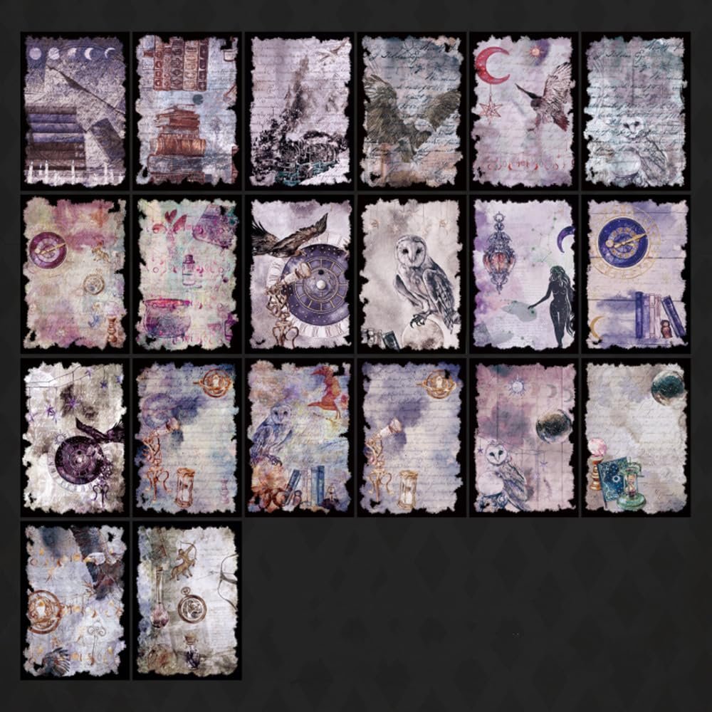 ZXMNBH Paper for Scrapbooking Kit Halloween Night Collage Diary Planner Materials Adults Junk Journaling Decor Supplies 40 Pcs/Pack