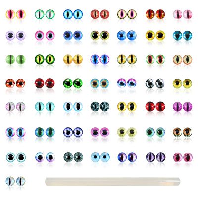 TOAOB 100pcs Glass Dragon Eyes 6mm Assorted Crafts Cabochons for Clay Doll Making Sculptures Props and DIY