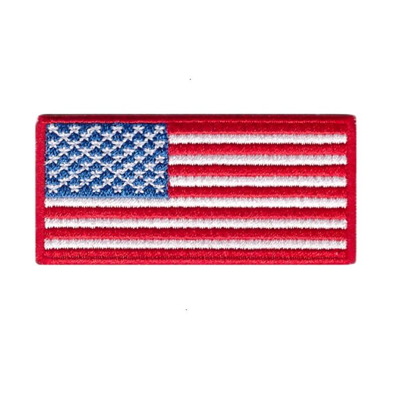 Ruoming 1 PCS United States Flag Patches Iron On or Sew On Embroidered Tactical Military National United States Patch