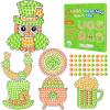 Qyeahkj 6 Pcs St Patrick's Day Arts Crafts DIY Shamrock Hat Gem Diamond Suncatcher Crafts for Kids Patrick Diamond Painting Gifts Exchange for Kids Aged 4 6 8 10 12 for Home School Party Decor view 1